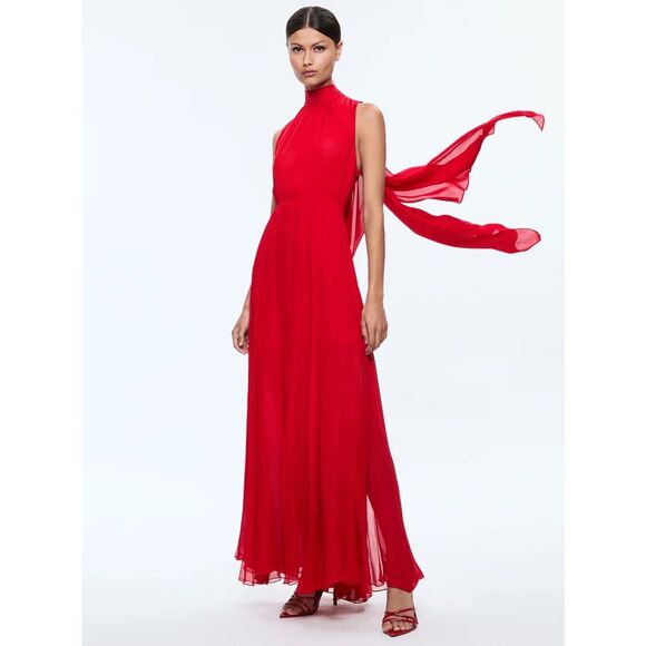 Alice + Olivia Dresses & Skirts - ALICE + OLIVIA DITA MAXI DRESS IN BRIGHT RUBY SIZE 8 $660